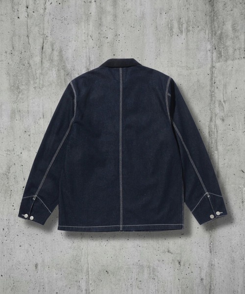 90s Dickies ディッキーズ ヒッコリーカバーオール 襟コーデュロイ Dickies - ビッグサイズ☆ディッキーズDickies カバーオール 90s