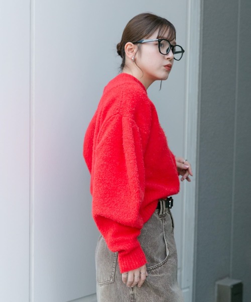 「KBF」 長袖ニット ONE レッド レディース_画像4