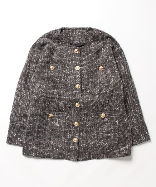 「KOBE LETTUCE」 ツイードジャケット FREE オフホワイト レディース_画像4