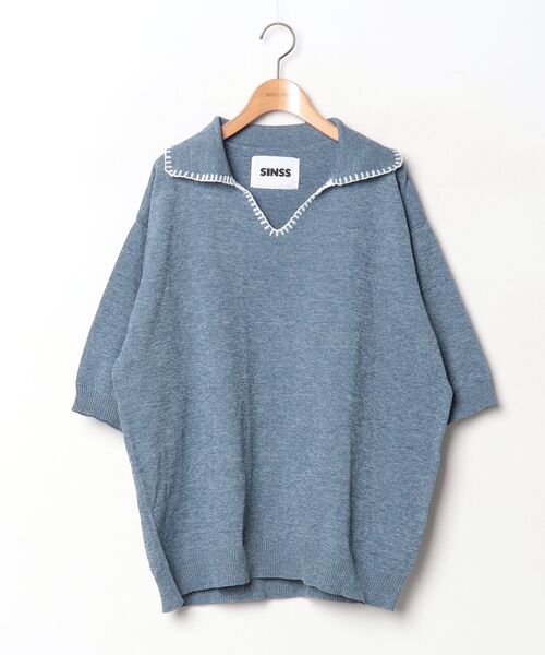 SINSS 半袖ニット MEDIUM ブルー メンズ : ZOZOTOWN Yahoo!店 - 通販