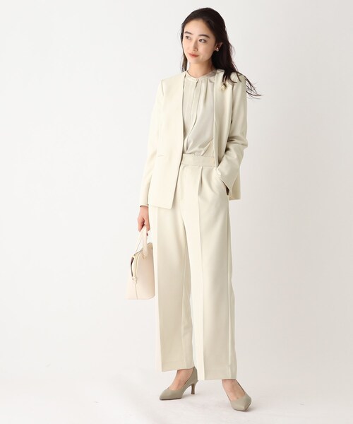 「OPAQUE.CLIP」 ノーカラージャケット 42 ナチュラル レディース_画像2