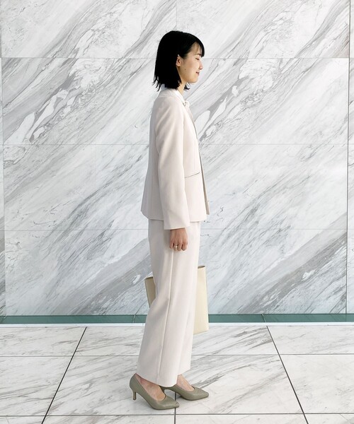 「OPAQUE.CLIP」 ノーカラージャケット 42 ナチュラル レディース_画像5