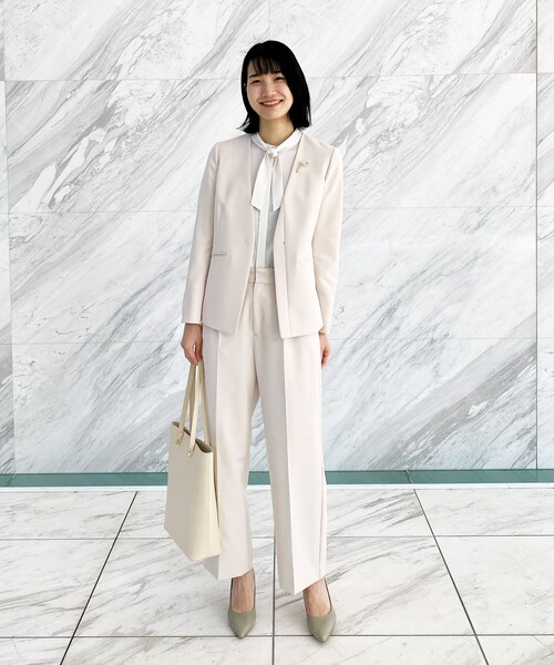 「OPAQUE.CLIP」 ノーカラージャケット 42 ナチュラル レディース_画像9