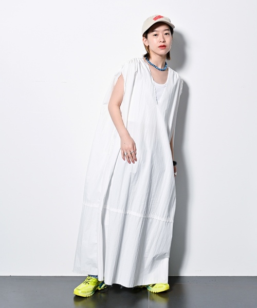「CITYSHOP」 ノースリーブワンピース 36 ホワイト レディースの画像