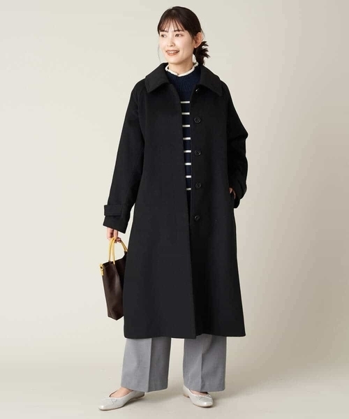 「a.v.v」 ステンカラーコート 42 ブラック レディース_画像2