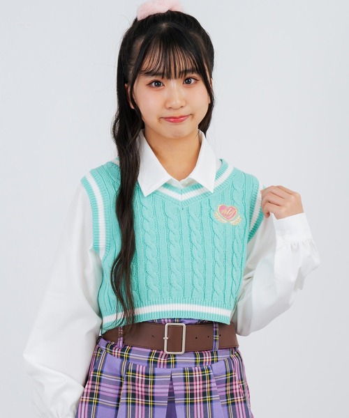 ANAP GiRL（アナップガール） ニット セーター 刺繍入ラインショート 