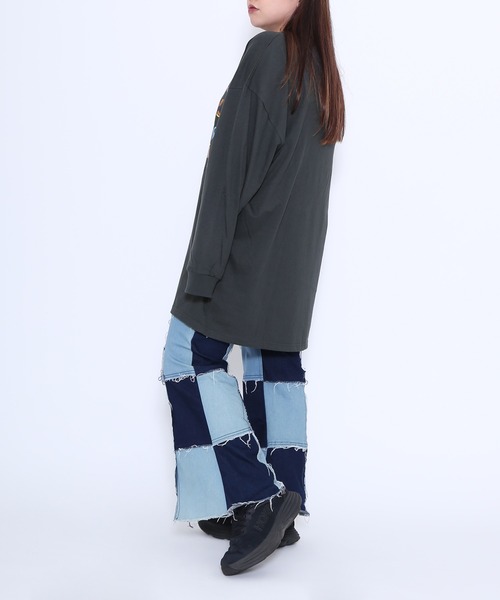 「PUNYUS」 長袖カットソー FREE スミクロ レディース_画像6