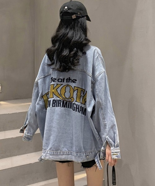 「Miniministore」 デニムジャケット X-LARGE サックスブルー レディース_画像3