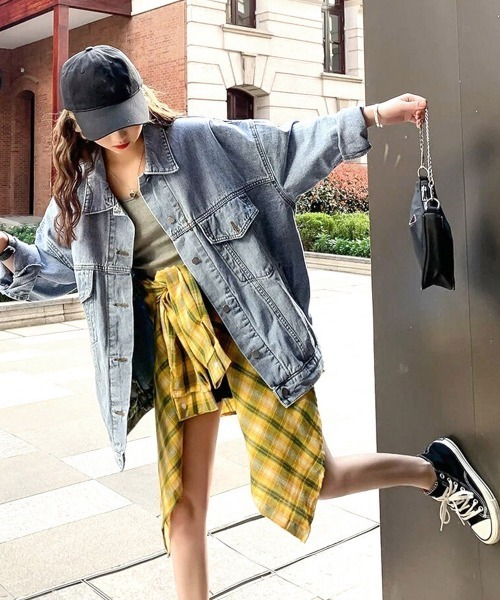 「Miniministore」 デニムジャケット X-LARGE サックスブルー レディース_画像4