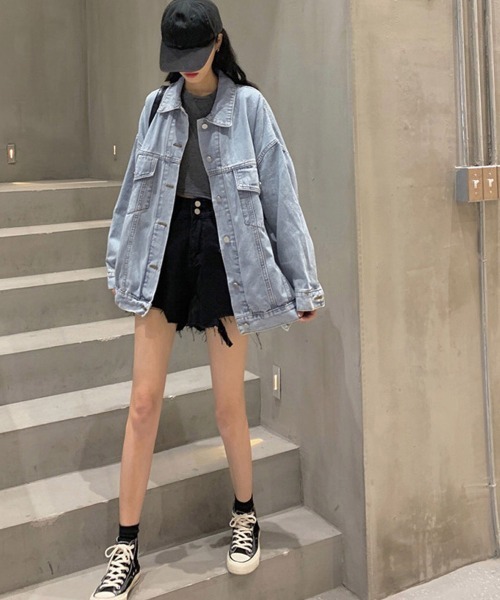 「Miniministore」 デニムジャケット X-LARGE サックスブルー レディース_画像7