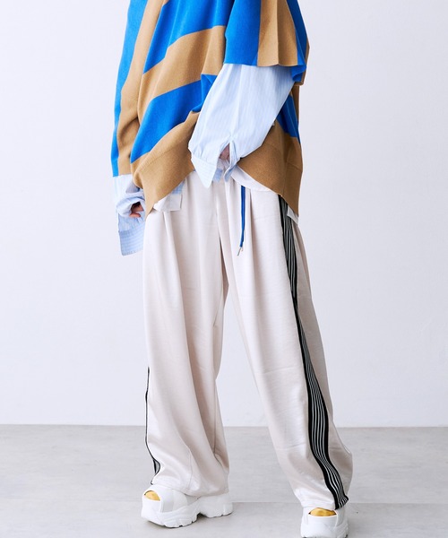 SeeSew パンツ 「UNISEX」SATIN LINE PANTS/サテンラインパンツ メンズ