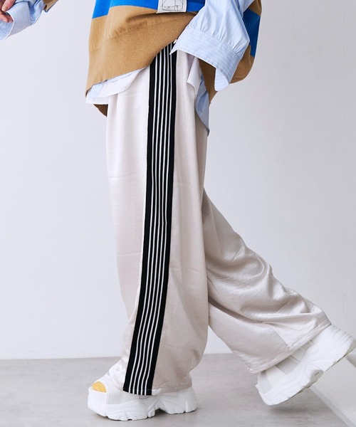 SeeSew パンツ 「UNISEX」SATIN LINE PANTS/サテンラインパンツ メンズ
