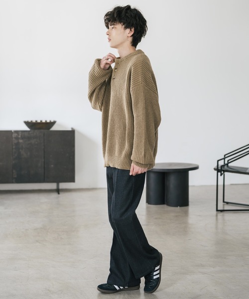 「Rocky Monroe」 長袖ニット L チャコール メンズ_画像4
