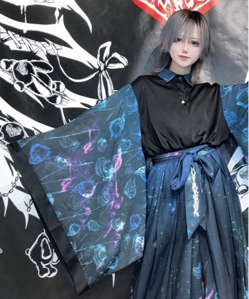 BACKSTAGE PASS（バックステージパス） シャツ KIMONO-SKULLS N' ROSES