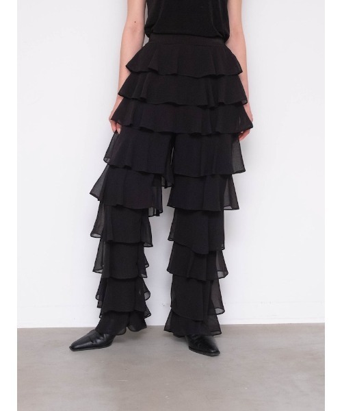 完売品◆sahara marte ティアードパンツ ブラック フリルパンツ sahara（サハラ） パンツ Tiered Pants レディース : ZOZOTOWN Yahoo