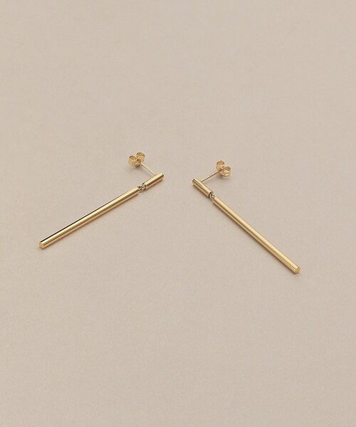 ピアス K10中空バースウィング スタッドピアス レディースの画像