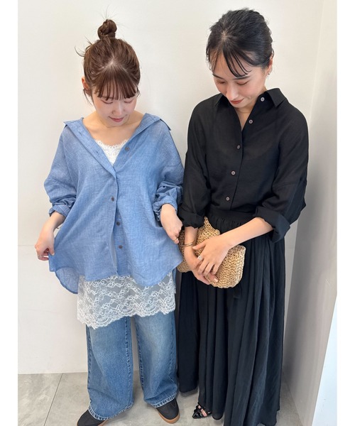 スカート 「新色追加」シャンブレーボイルスカート(セットアップ可)の画像