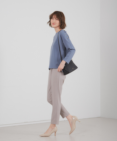 「abahouse mavie」 「abahouse ecru」7分袖カットソー フリー ダークネイビー レディース_画像2