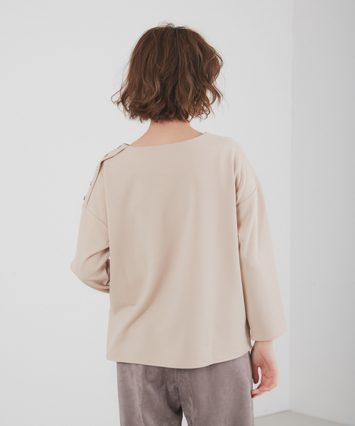 「abahouse mavie」 「abahouse ecru」7分袖カットソー フリー ダークネイビー レディース_画像3