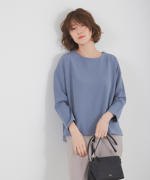 「abahouse mavie」 「abahouse ecru」7分袖カットソー フリー ダークネイビー レディース_画像5