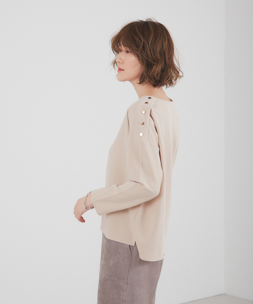 「abahouse mavie」 「abahouse ecru」7分袖カットソー フリー ダークネイビー レディース_画像6
