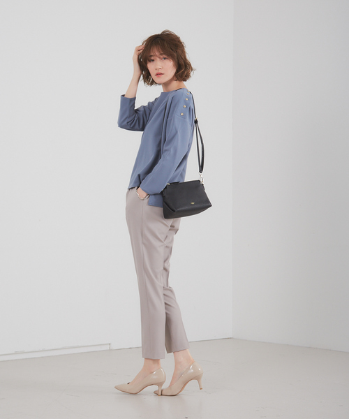 「abahouse mavie」 「abahouse ecru」7分袖カットソー フリー ダークネイビー レディース_画像8