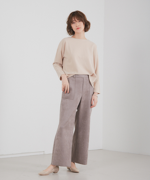 「abahouse mavie」 「abahouse ecru」7分袖カットソー フリー ダークネイビー レディース_画像9