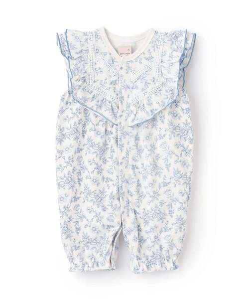 petit main ベビー服 ロンパース 花柄フリル2wayオール : ZOZOTOWN