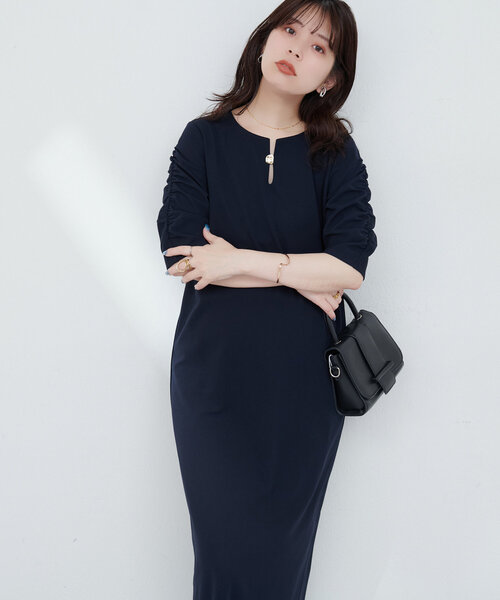 「natural couture」 半袖ワンピース FREE レッド レディース_画像2