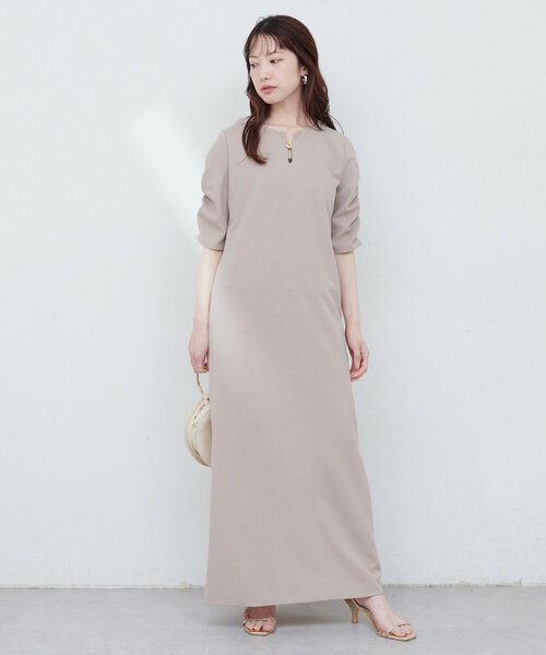 「natural couture」 半袖ワンピース FREE レッド レディース_画像3