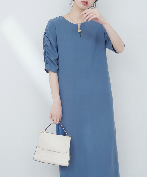 「natural couture」 半袖ワンピース FREE レッド レディース_画像5