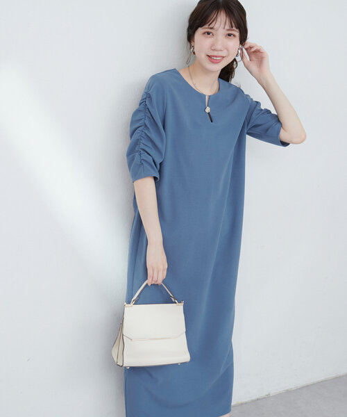 「natural couture」 半袖ワンピース FREE レッド レディース_画像6