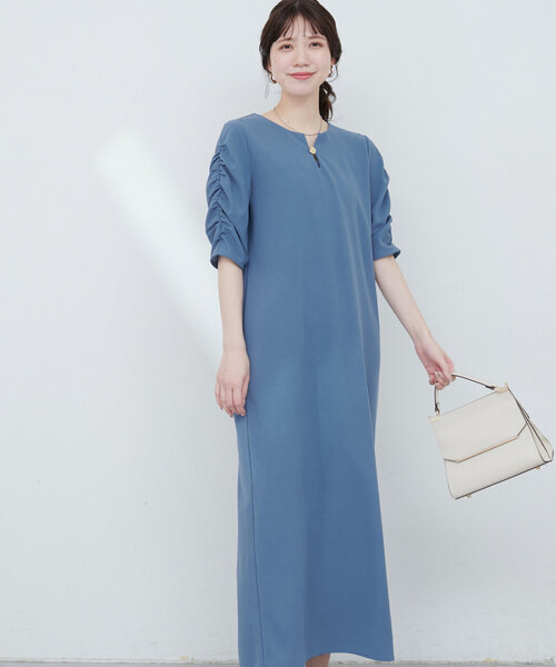 「natural couture」 半袖ワンピース FREE レッド レディース_画像8