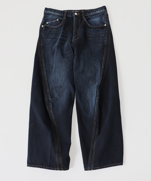 ジーンズ NVRFRGT / ネヴァーフォーゲット 3D TWISTED WIDE LEG JEANS/DARK F メンズの画像