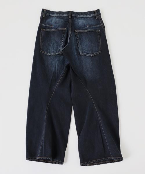 ジーンズ NVRFRGT / ネヴァーフォーゲット 3D TWISTED WIDE LEG JEANS/DARK F メンズの画像