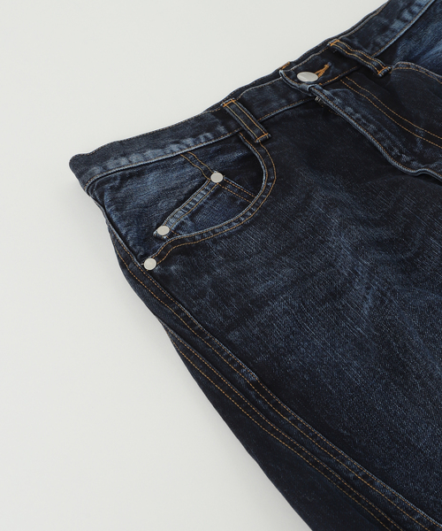 ジーンズ NVRFRGT / ネヴァーフォーゲット 3D TWISTED WIDE LEG JEANS/DARK F メンズの画像