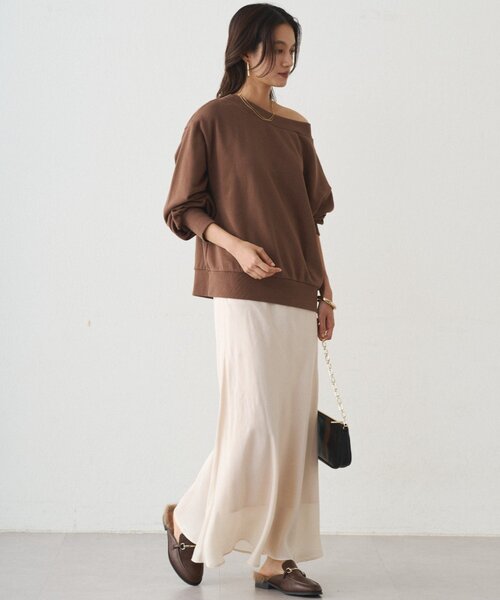 「LOUNGEDRESS」 フレアスカート MEDIUM ブラウン レディース_画像4