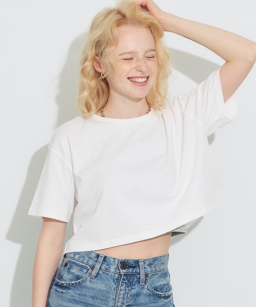 coca（コカ） tシャツ 半袖 クロップドワイドTシャツ レディース