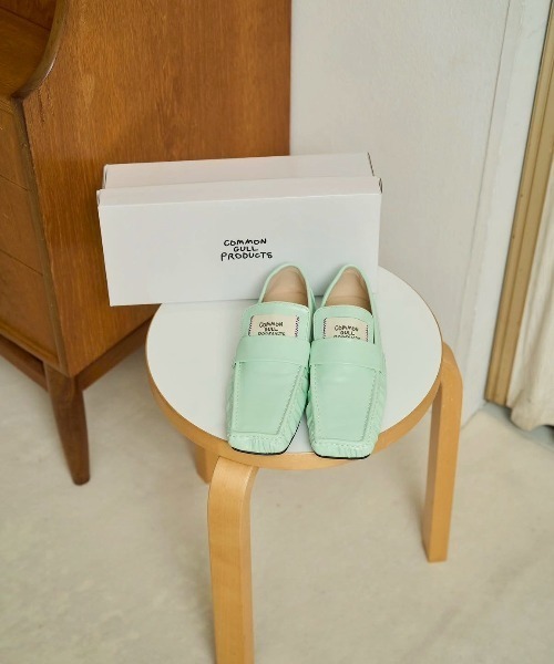 common gull products ローファー　ミント　M common gull products. 革靴 フォーマルシューズ 日焼けの名残りある