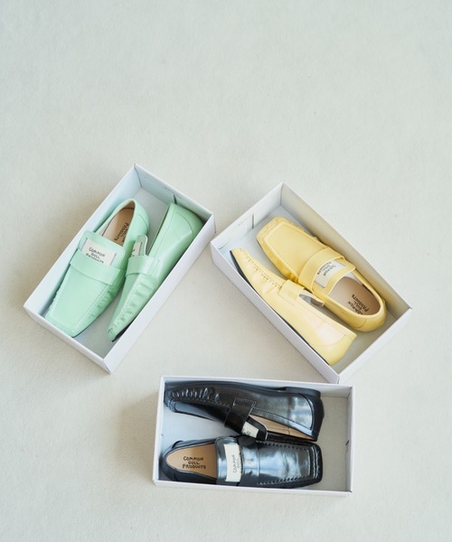 common gull products ローファー　ミント　M common gull products. 革靴 フォーマルシューズ 日焼けの名残りある