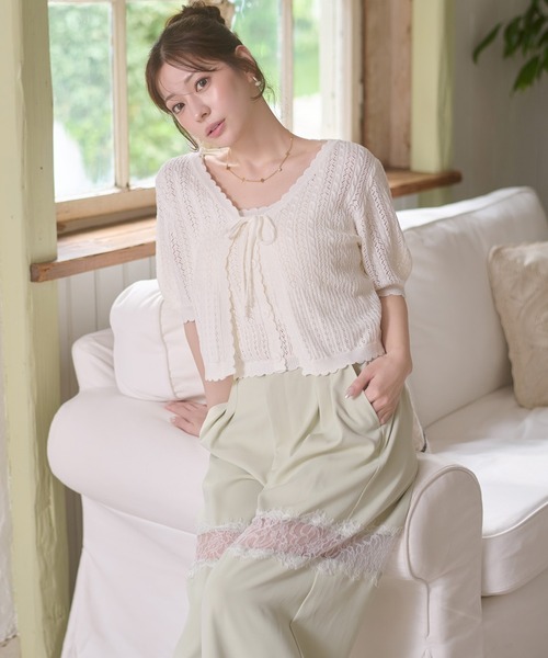 Ambre Neige（アンブルネージュ） カーディガン 夏 openwork knitting