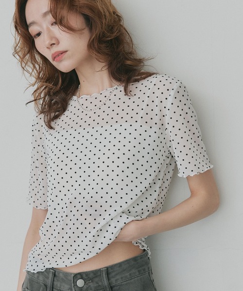 ad thie（アドティエ） tシャツ 半袖 ドット シアー トップス