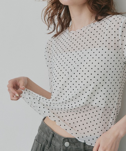 ad thie（アドティエ） tシャツ 半袖 ドット シアー トップス