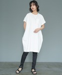 ワンピース 半袖 ポケット付きTシャツワンピースの詳細画像3