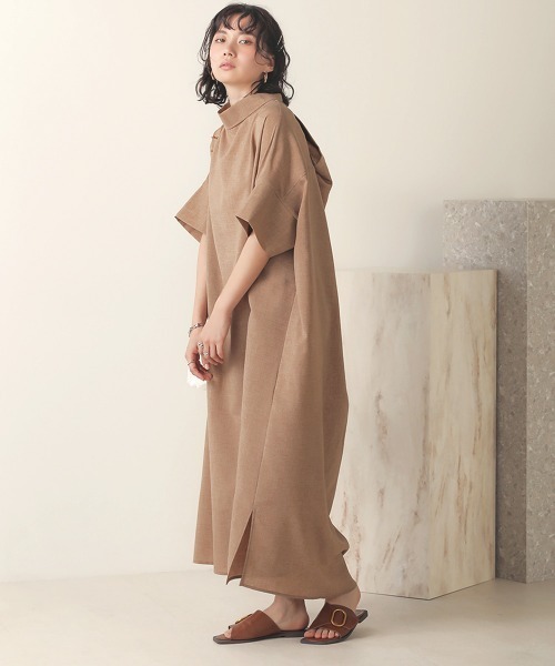 ワンピース Web限定 ウェーブボタンロール衿変形ロングワンピース Zozotown Paypayモール店 通販 Paypayモール