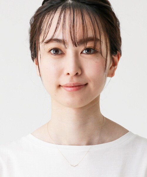 COCOSHNIK（ココシュニック） ネックレス K10ダイヤモンド カーブ