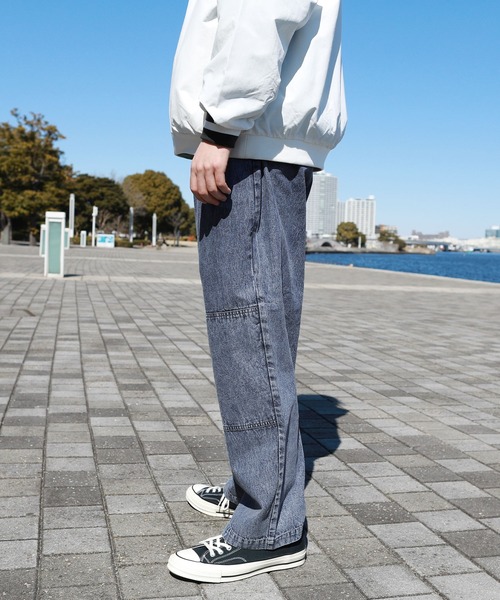 チノパン ルーズシルエット ダブルニーパンツ デニム ツイル