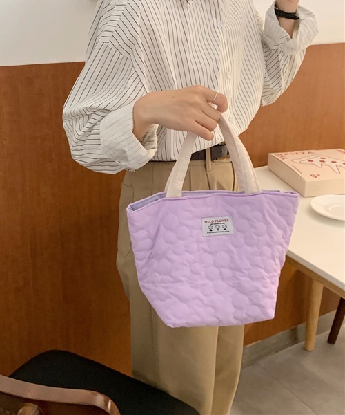 cream creme トートバッグ フラワーキルティングバッグ レディース