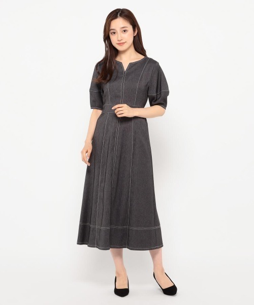 MISCH MASCH（ミッシュマッシュ） ワンピース キーネックポリデニム