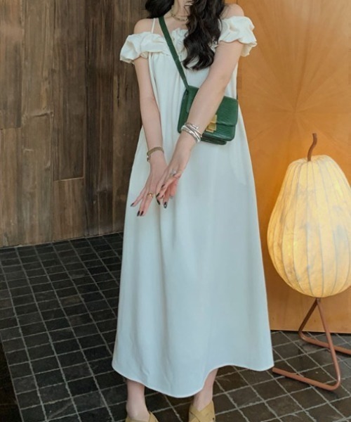 ショルダー スリム ワンピース オフショル シャーリング 韓国 Amazon.co.jp: [Dewlily] オフショルシャーリングワンピース
